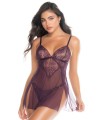 Nuisette couleur mûre et string assorti - MAL7552MULB