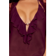 Nuisette et peignoir grande taille couleur aubergine - DG13666XCHE