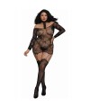 Bodystocking résille guêpière grande taille réversible avec tour de cou